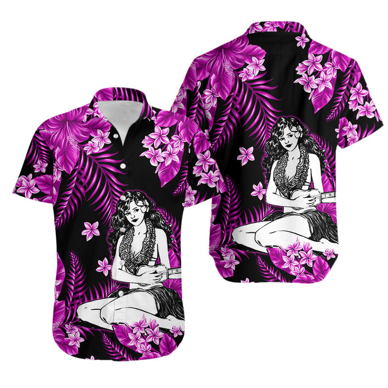 Hawaii Summer Colorful Hula Girl Hawaiian Shirt Purple LT6 Unisex Purple - Polynesian Pride