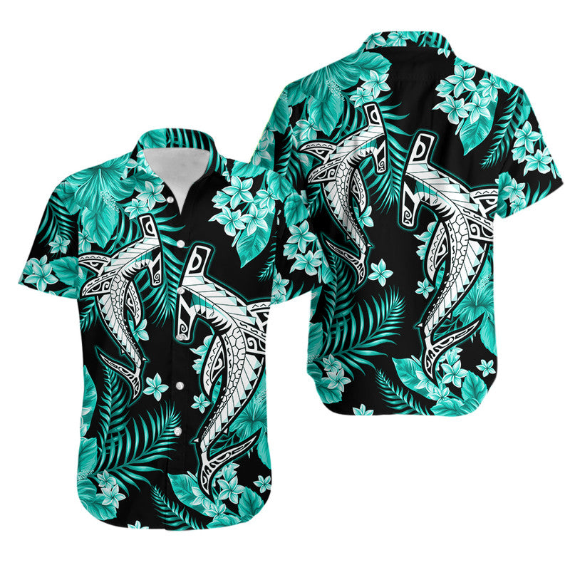 Hawaii Summer Colorful Shark Hawaiian Shirt Turquesa LT6 Unisex Green - Polynesian Pride