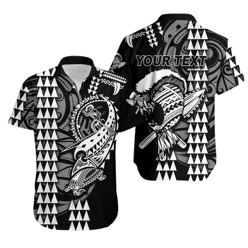 (Custom Personalised) Hawaii Polynesian Warrior Kakau Hawaiian Shirt - White LT6 White - Polynesian Pride