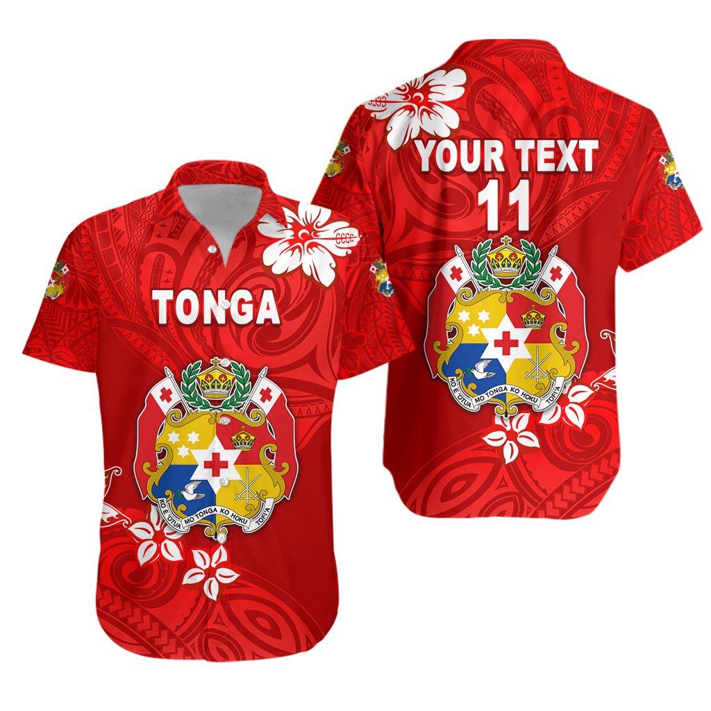 (Custom Personalised) Mate Ma'a Tonga Rugby Hawaiian Shirt Polynesian Unique Vibes - Full Red, Custom Text and Number Unisex Red - Polynesian Pride