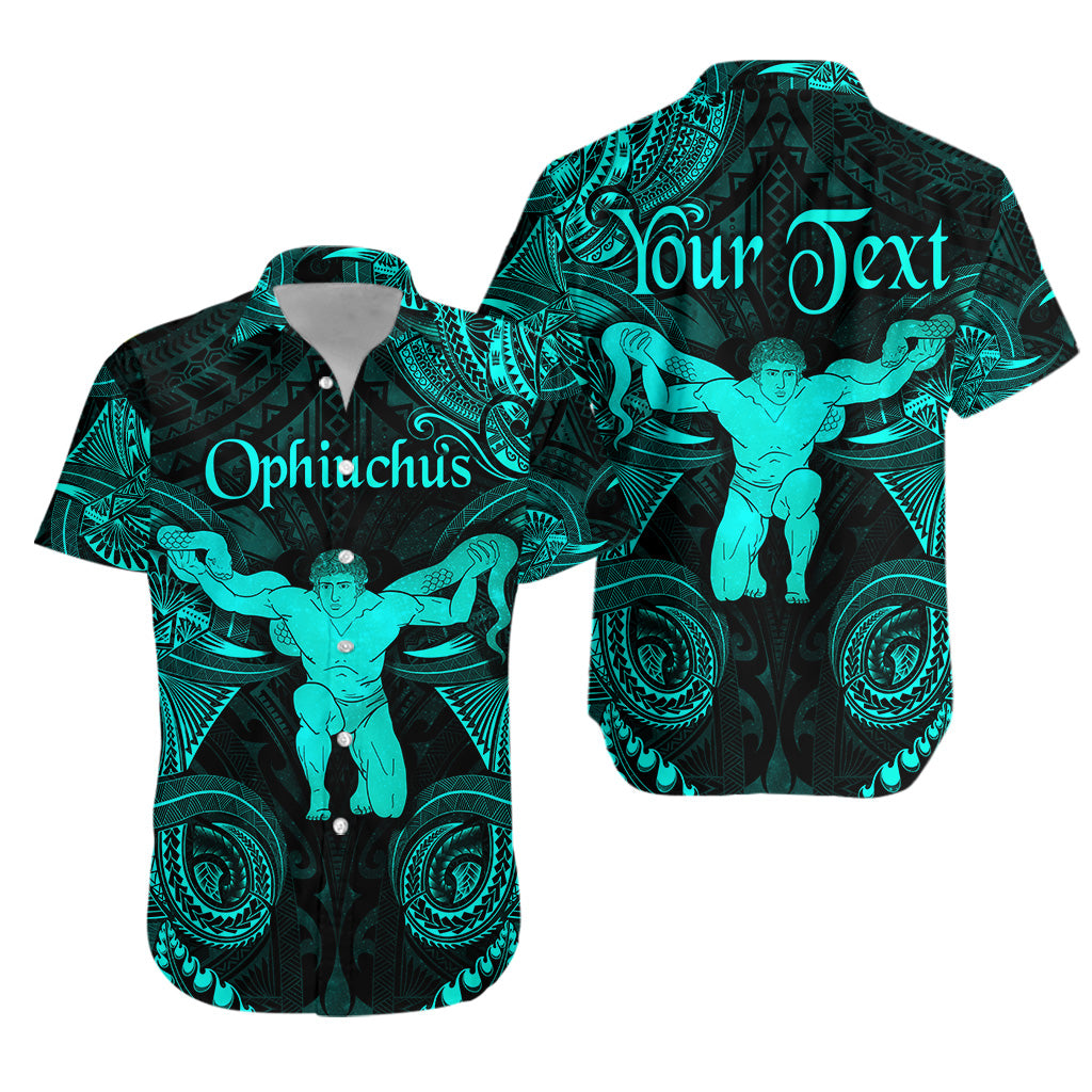 (Custom Personalised) Ophiuchus Zodiac Polynesian Hawaiian Shirt Unique Style - Turquoise LT8 - Polynesian Pride