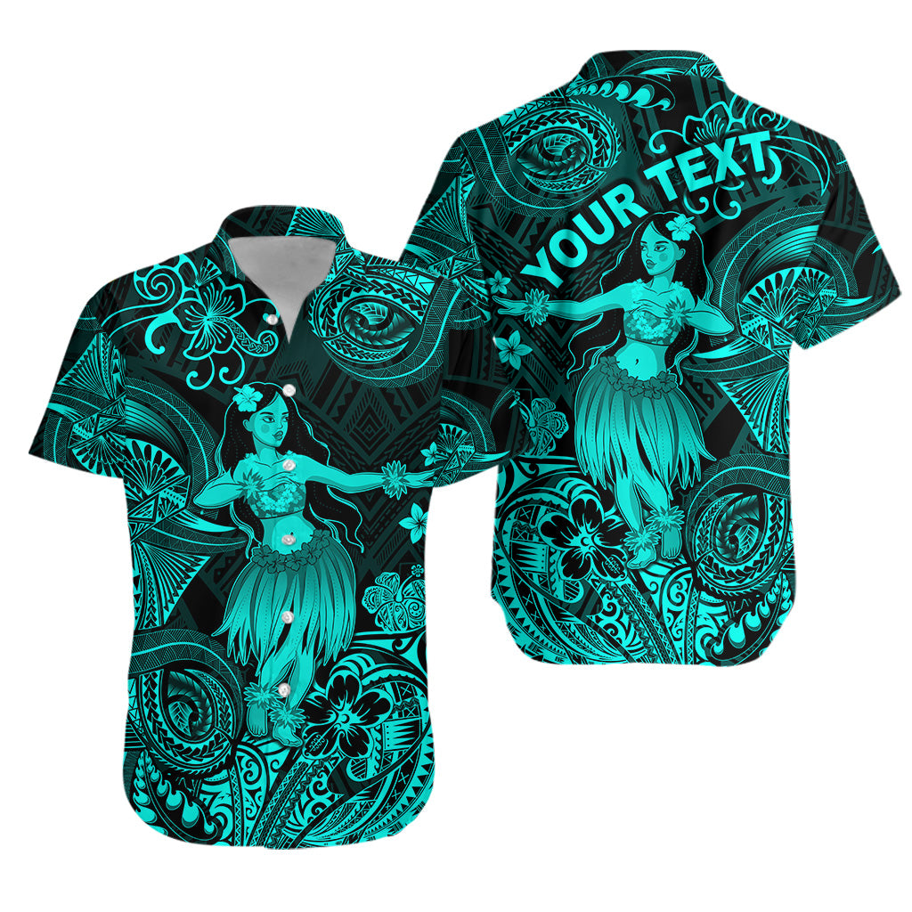 (Custom Personalised) Hawaii Hula Girl Polynesian Hawaiian Shirt Unique Style - Turquoise LT8 - Polynesian Pride