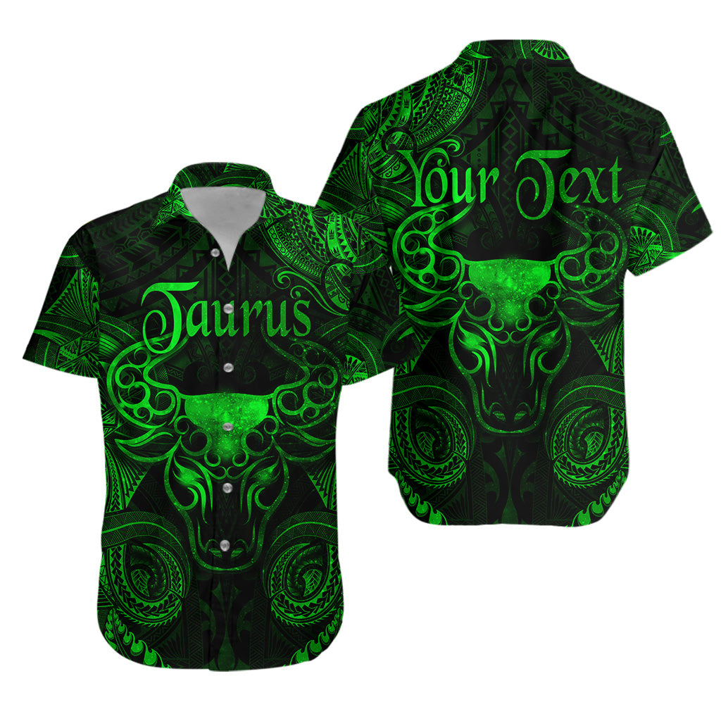 (Custom Personalised) Taurus Zodiac Polynesian Hawaiian Shirt Unique Style - Green LT8 - Polynesian Pride