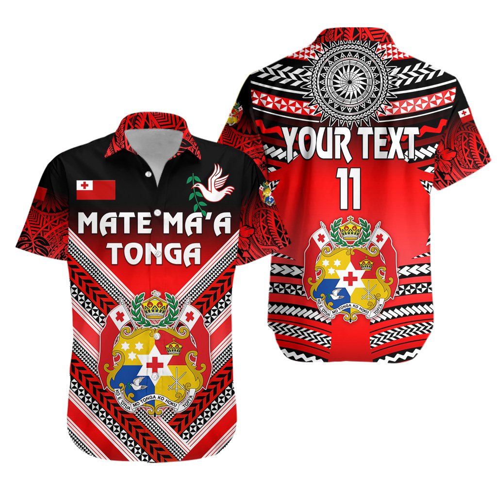 (Custom Personalised) Mate Ma'a Tonga Rugby Hawaiian Shirt Polynesian Creative Style, Custom Text and Number Unisex Red - Polynesian Pride