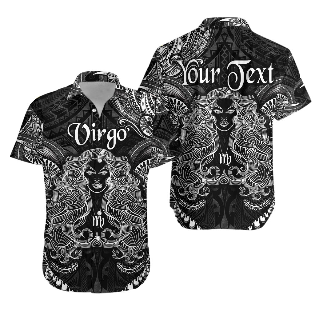 (Custom Personalised) Virgo Zodiac Polynesian Hawaiian Shirt Unique Style - Black LT8 - Polynesian Pride