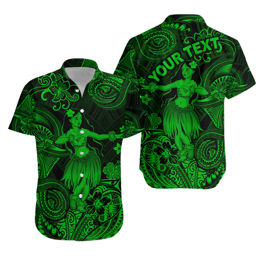 (Custom Personalised) Hawaii Hula Girl Polynesian Hawaiian Shirt Unique Style - Green LT8 - Polynesian Pride