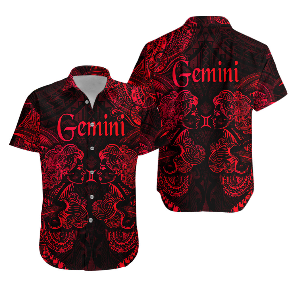 Gemini Zodiac Polynesian Hawaiian Shirt Unique Style - Red LT8 - Polynesian Pride