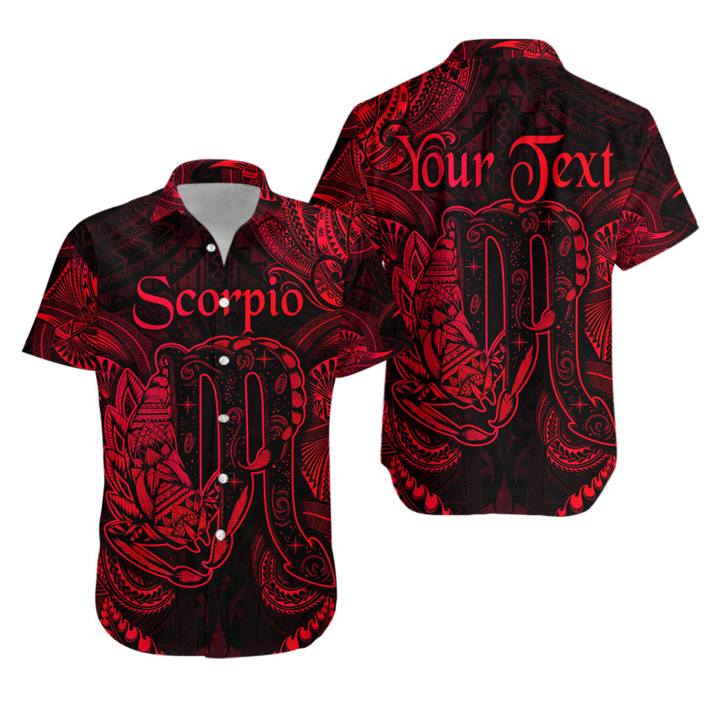 (Custom Personalised) Scorpio Zodiac Polynesian Hawaiian Shirt Unique Style - Red LT8 - Polynesian Pride