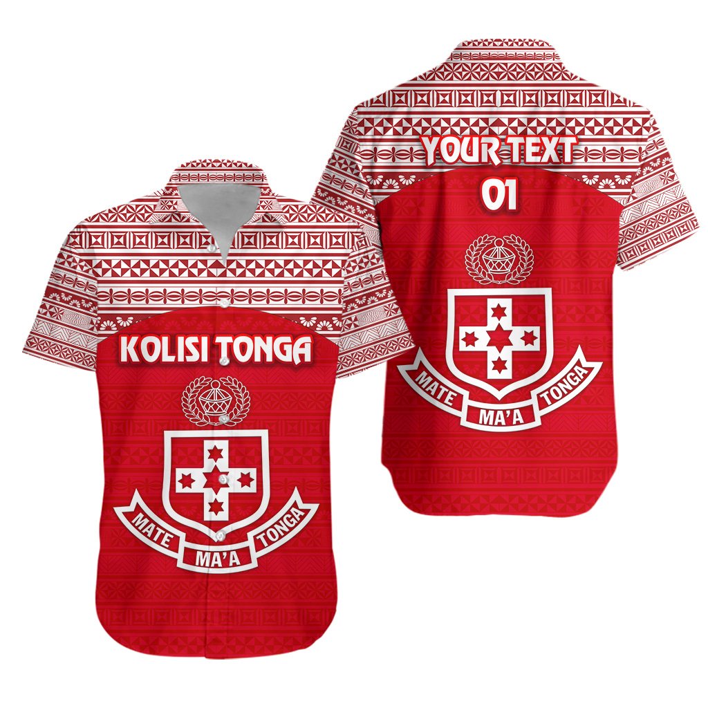 (Custom Personalised) Kolisi Tonga Hawaiian Shirt Mate Ma'a Tonga Simple Version NO.1, Custom Text and Number Unisex Red - Polynesian Pride