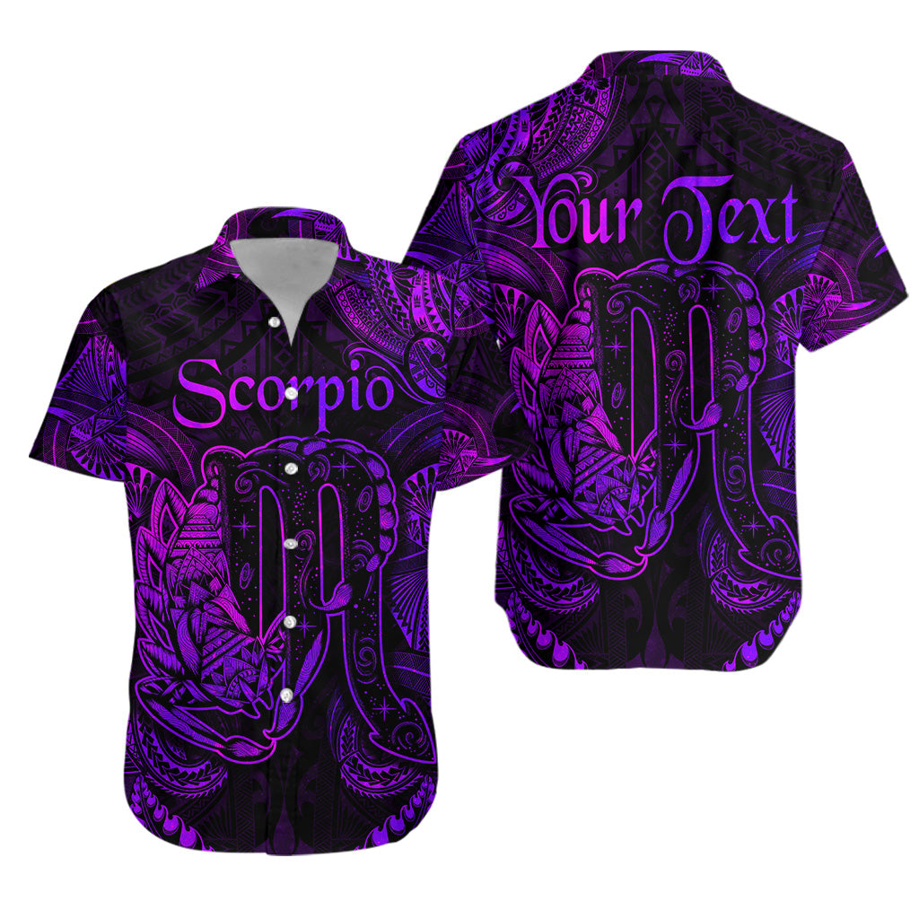 (Custom Personalised) Scorpio Zodiac Polynesian Hawaiian Shirt Unique Style - Purple LT8 - Polynesian Pride