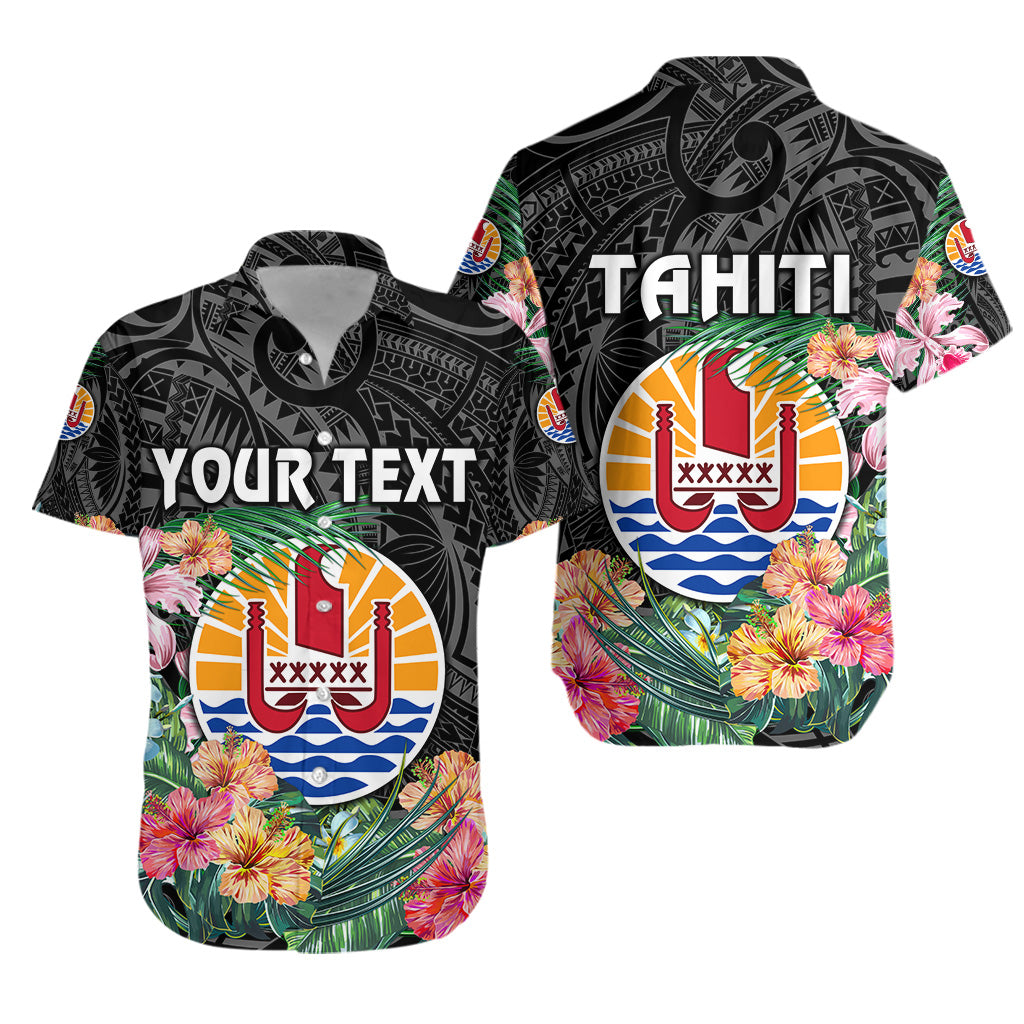 (Custom Personalised) Tahiti Hawaiian Shirt French Polynesia Simple Vibes - Black LT8 Unisex Black - Polynesian Pride