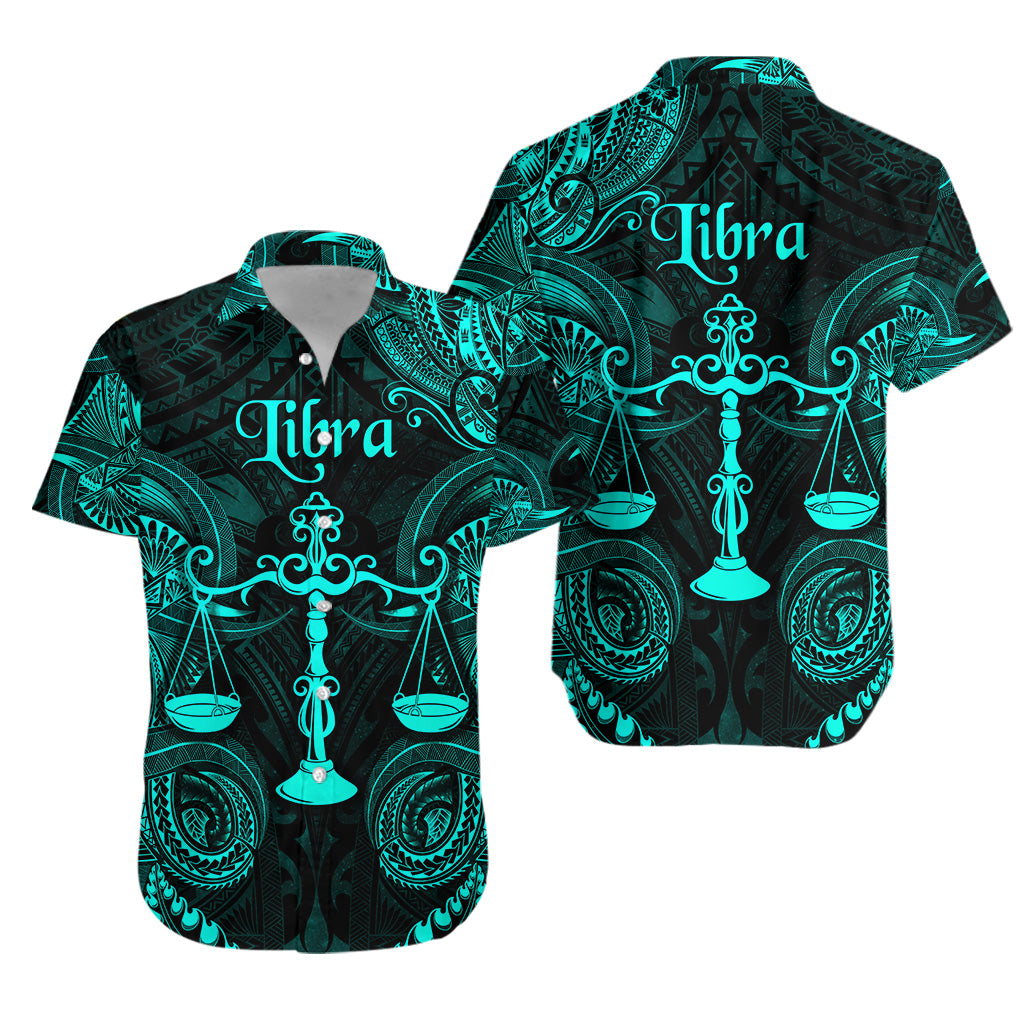 Libra Zodiac Polynesian Hawaiian Shirt Unique Style - Turquoise LT8 - Polynesian Pride