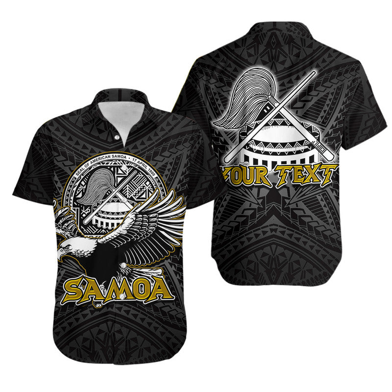 (Custom Personalised) Seal of American Samoa Hawaiian Shirt LT6 Unisex Black - Polynesian Pride