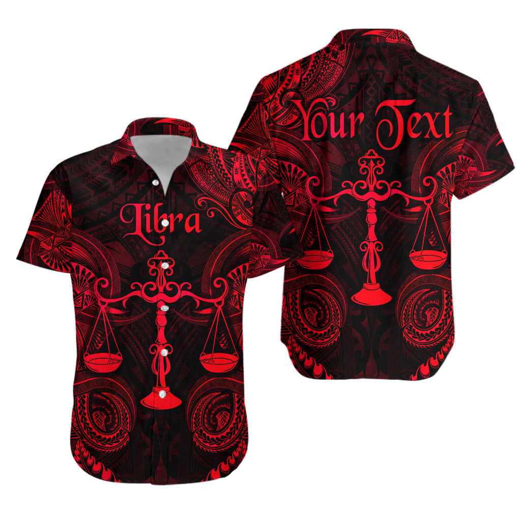 (Custom Personalised) Libra Zodiac Polynesian Hawaiian Shirt Unique Style - Red LT8 - Polynesian Pride