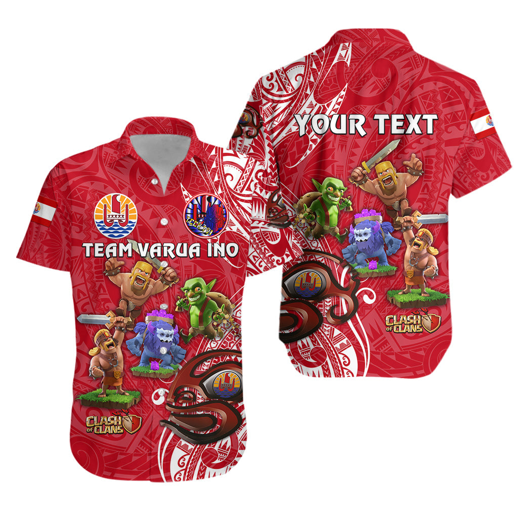 (Custom Personalised) Tahiti Eimeo Teahamai - PC Hawaiian Shirt Team Varua Ino - Red LT8 Unisex Red - Polynesian Pride