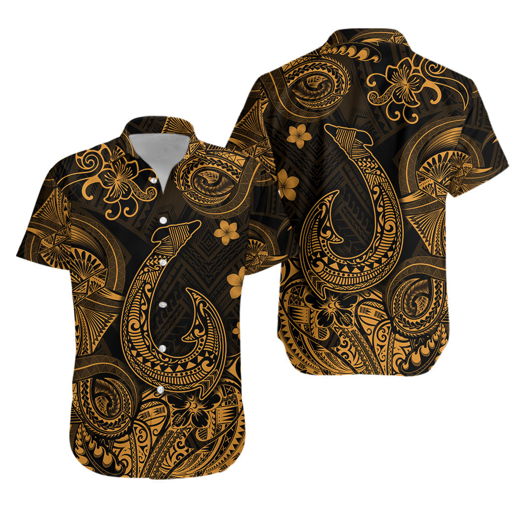 Hawaii Fish Hook Polynesian Hawaiian Shirt Unique Style - Gold LT8 - Polynesian Pride