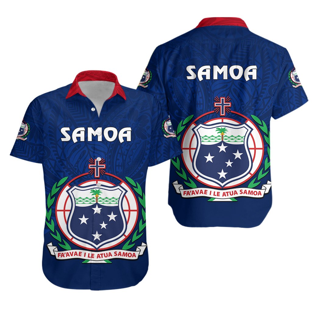 Manu Samoa Rugby Hawaiian Shirt Simple Style - Blue Unisex Blue - Polynesian Pride