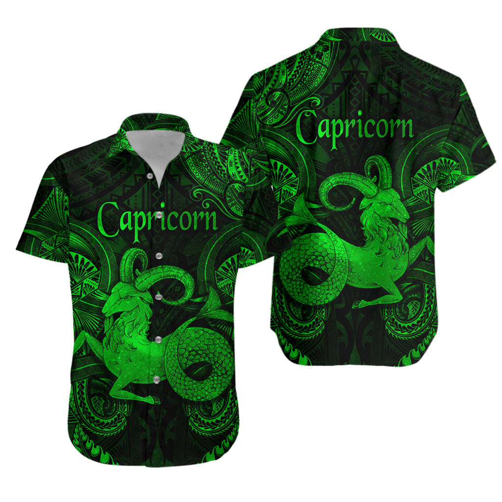 Capricorn Zodiac Polynesian Hawaiian Shirt Unique Style - Green LT8 - Polynesian Pride