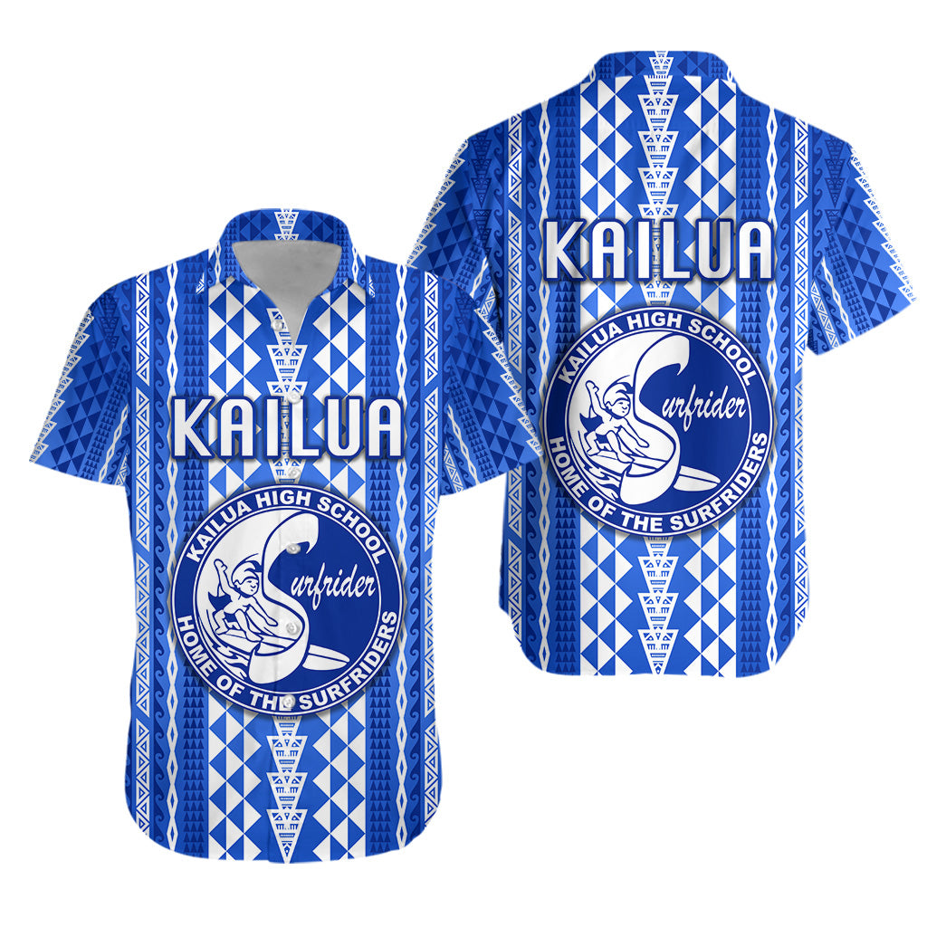 Hawaii Kailua High School Hawaiian Shirt Surfriders Simple Style LT8 Unisex Blue - Polynesian Pride