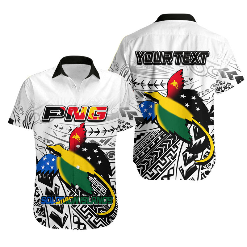 (Custom Personalised) Papua New Guinea And Solomon Islands Hawaiian Shirt LT6 Unisex white - Polynesian Pride