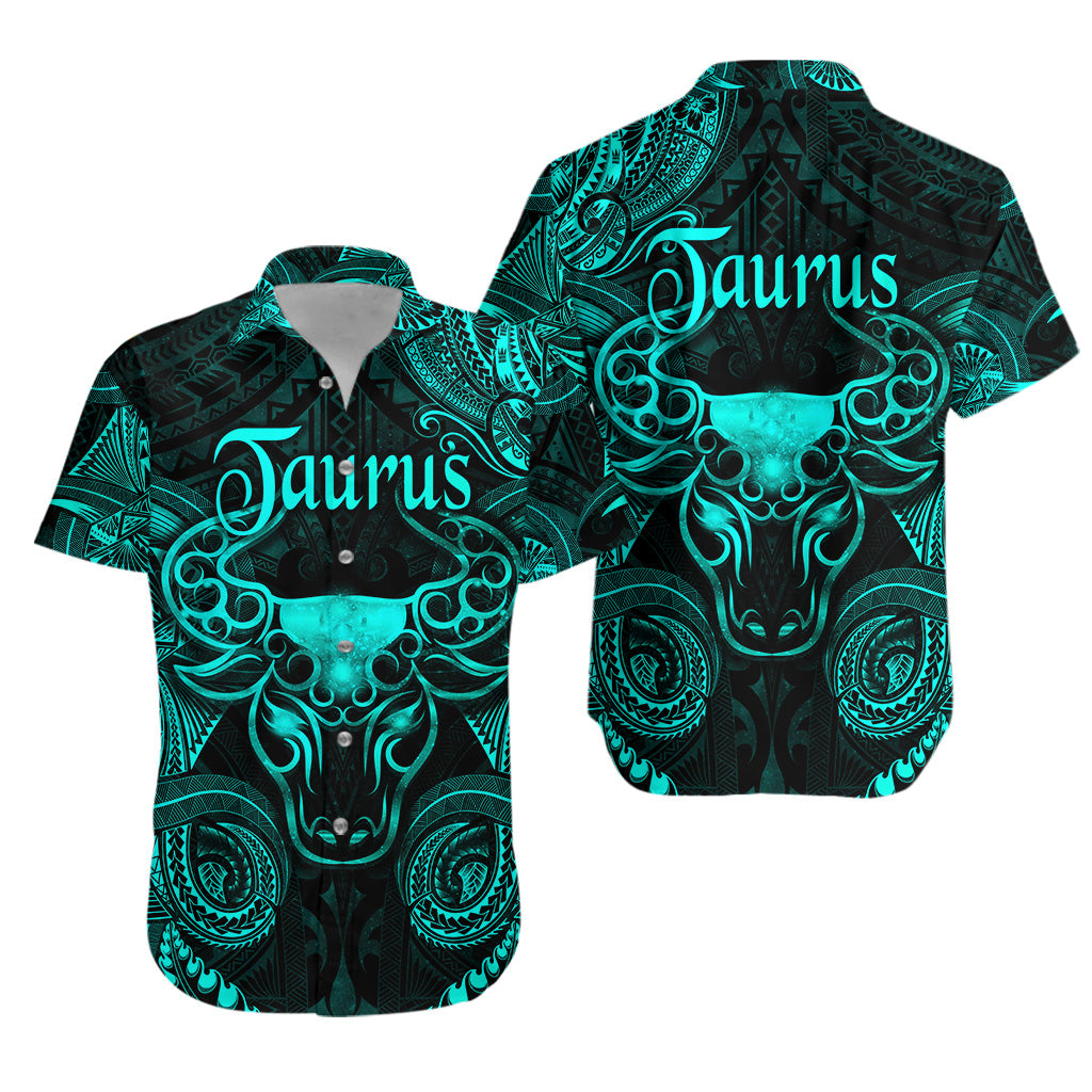 Taurus Zodiac Polynesian Hawaiian Shirt Unique Style - Turquoise LT8 - Polynesian Pride