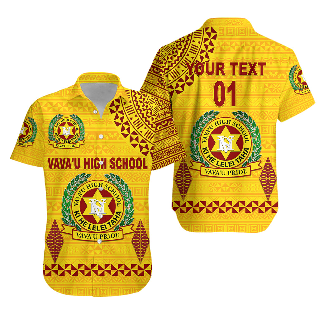 (Custom Personalised) Tonga Vava'u High School Hawaiian Shirt Simple Style - Yellow, Custom Text And Number LT8 Unisex Yellow - Polynesian Pride