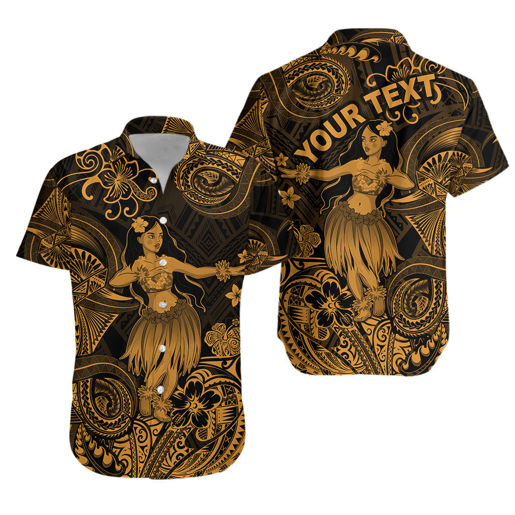 (Custom Personalised) Hawaii Hula Girl Polynesian Hawaiian Shirt Unique Style - Gold LT8 - Polynesian Pride