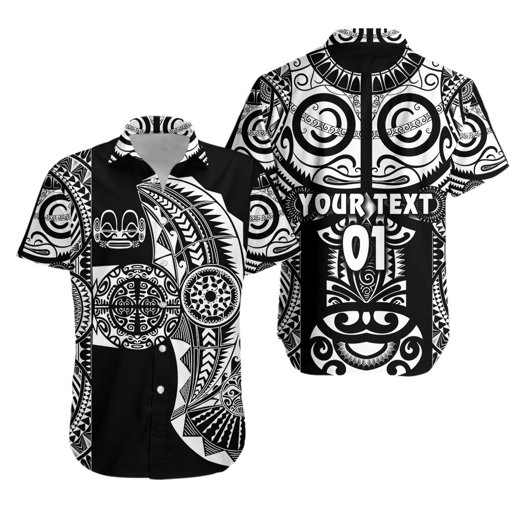 (Custom Personalised) Marquesas Islands Hawaiian Shirt Marquesan Tattoo Original Style - Black LT8 - Polynesian Pride