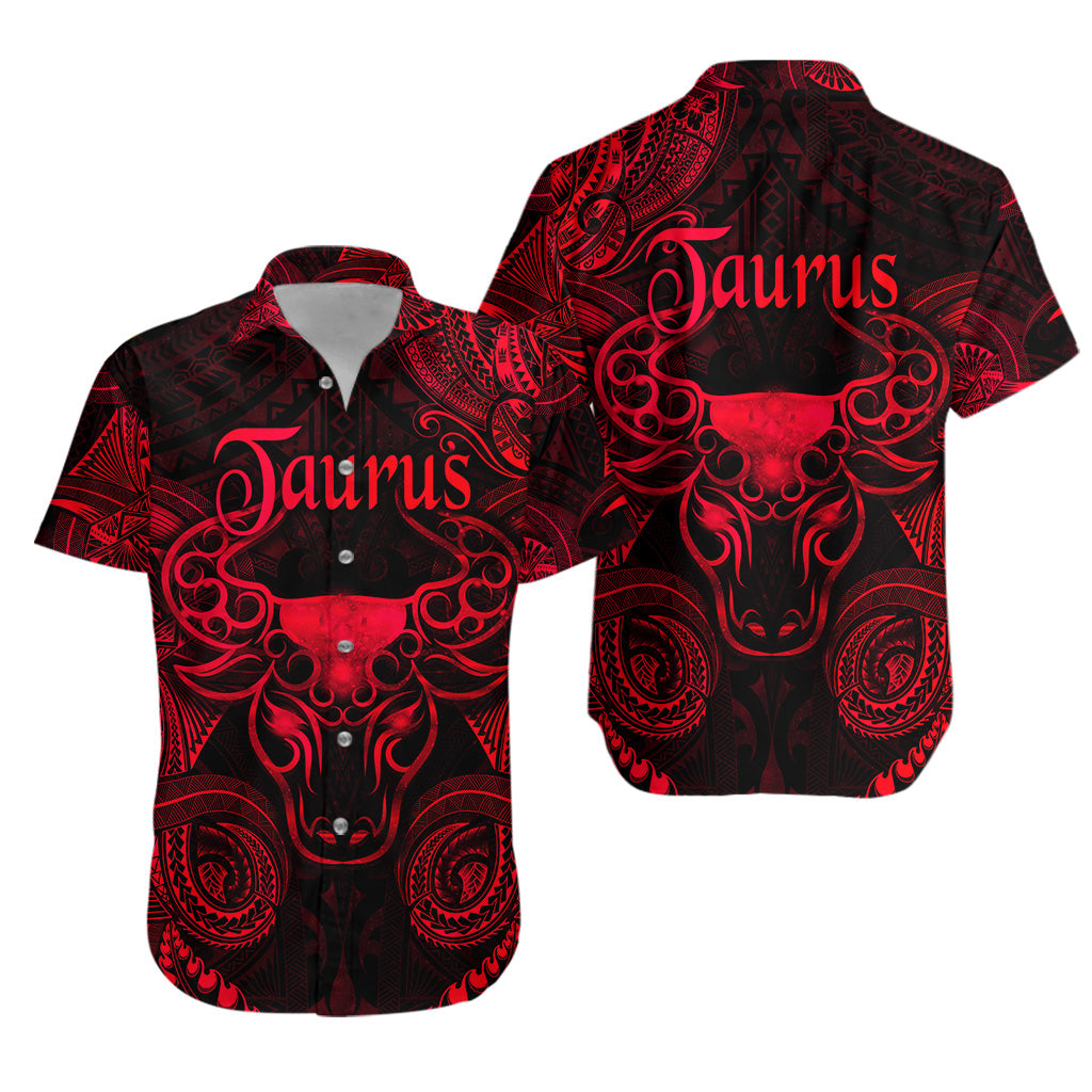 Taurus Zodiac Polynesian Hawaiian Shirt Unique Style - Red LT8 - Polynesian Pride