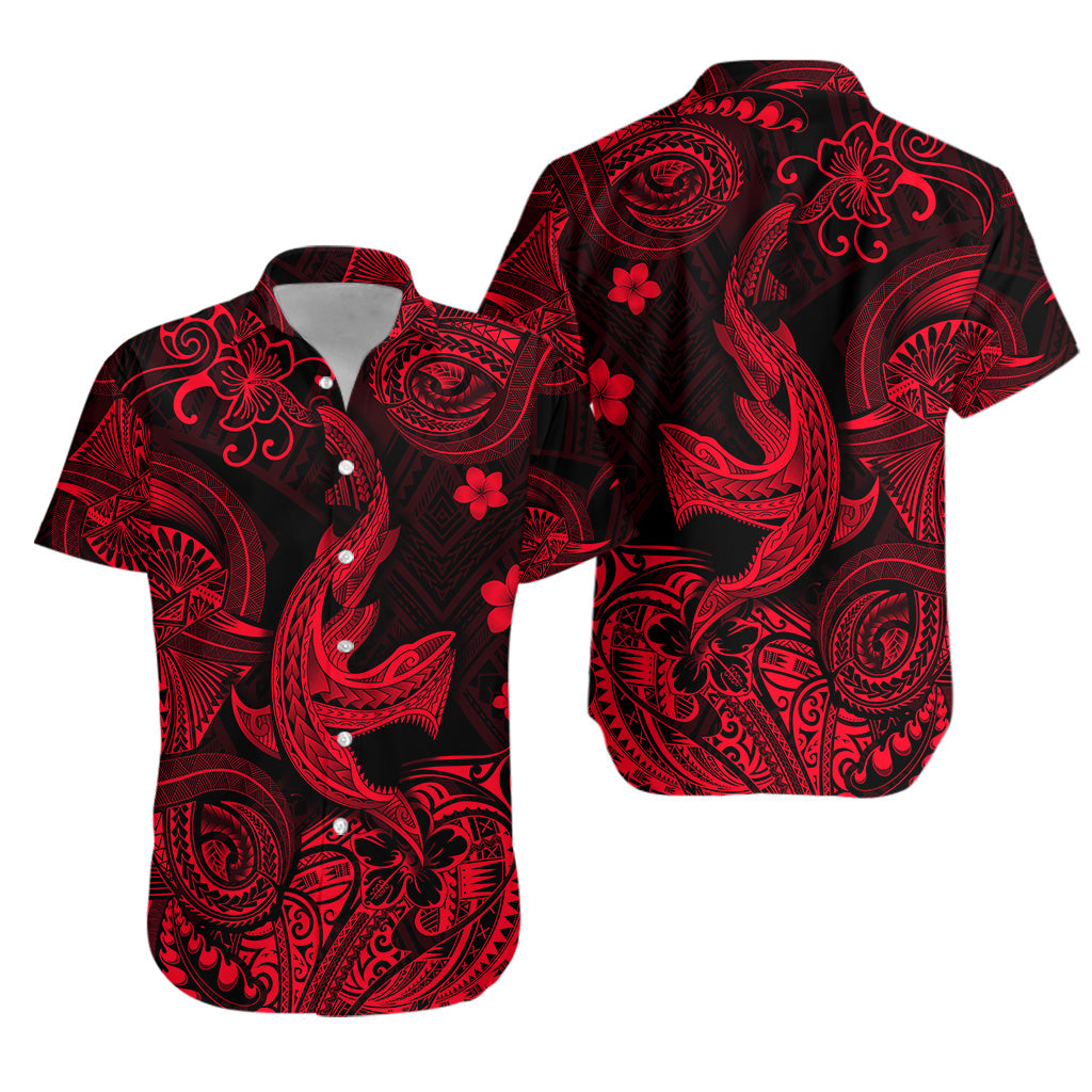 Hawaii Shark Angry Polynesian Hawaiian Shirt Unique Style - Red LT8 - Polynesian Pride