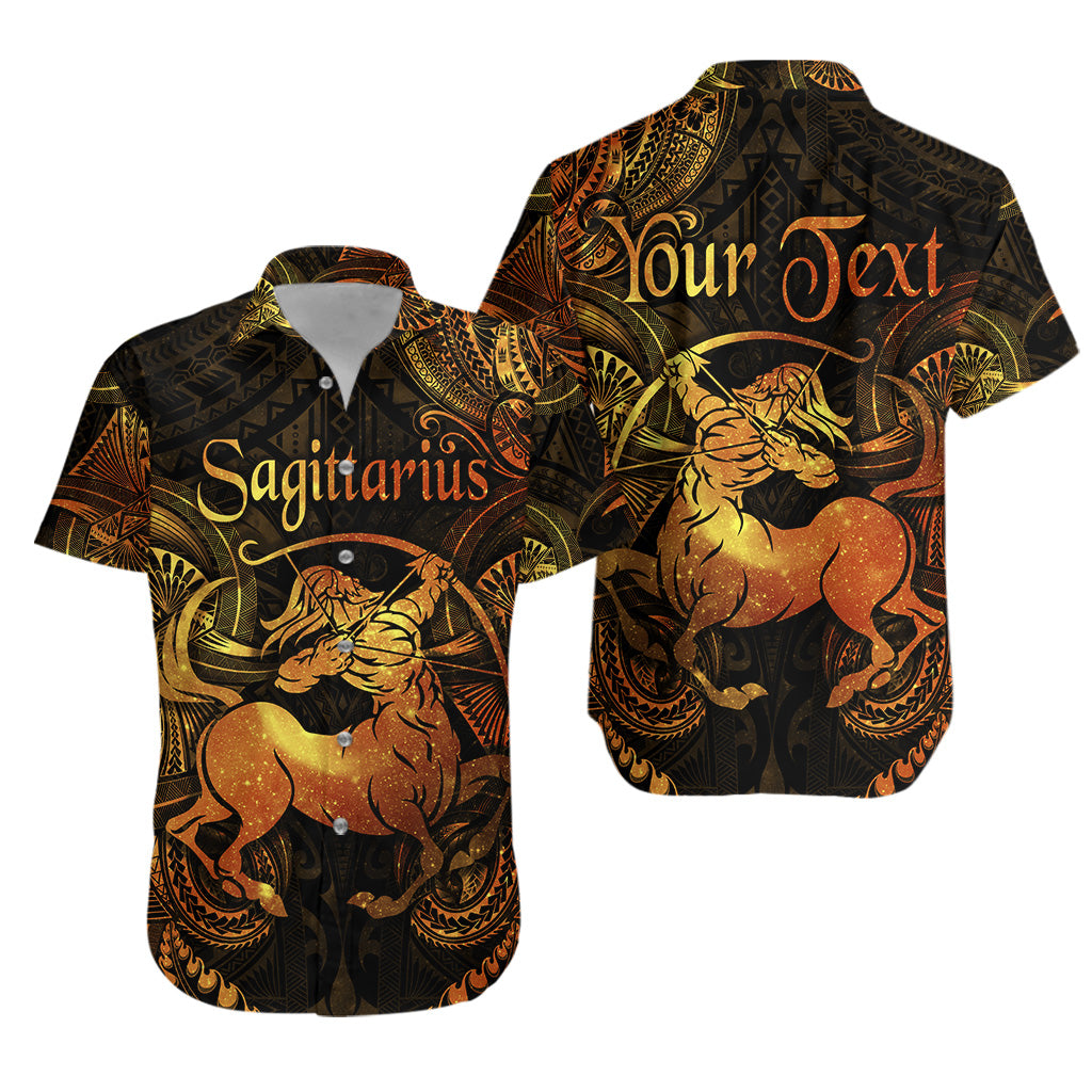 (Custom Personalised) Sagittarius Zodiac Polynesian Hawaiian Shirt Unique Style - Gold LT8 - Polynesian Pride