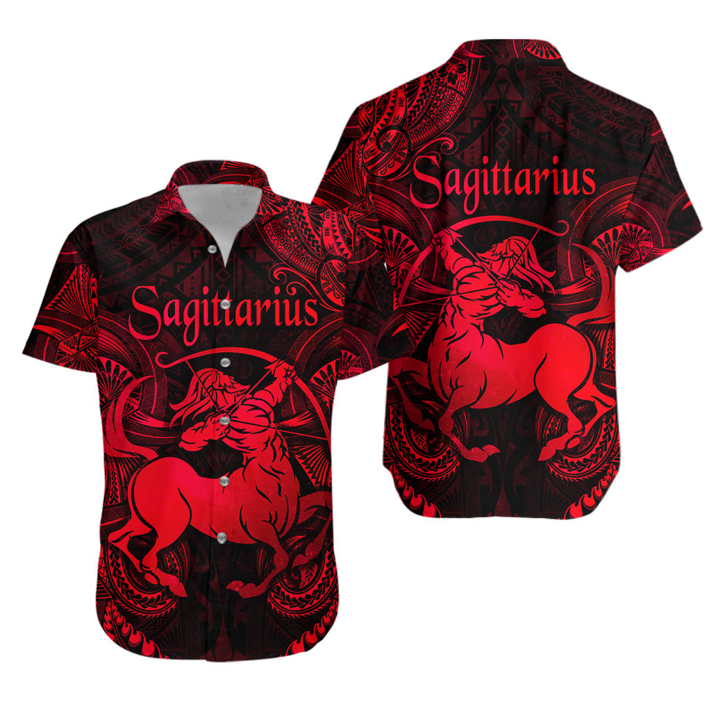 Sagittarius Zodiac Polynesian Hawaiian Shirt Unique Style - Red LT8 - Polynesian Pride