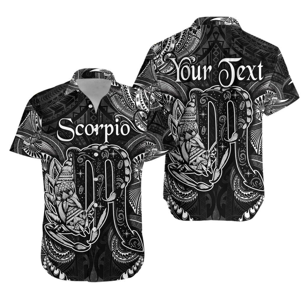 (Custom Personalised) Scorpio Zodiac Polynesian Hawaiian Shirt Unique Style - Black LT8 - Polynesian Pride