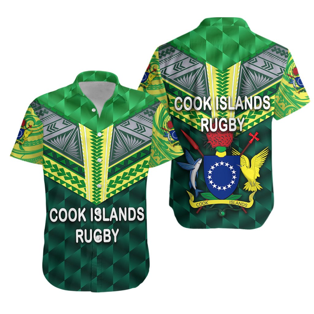 Cook Islands Rugby Hawaiian Shirt Unisex Green - Polynesian Pride