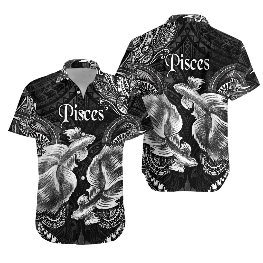 Pisces Zodiac Polynesian Hawaiian Shirt Unique Style - Black LT8 - Polynesian Pride