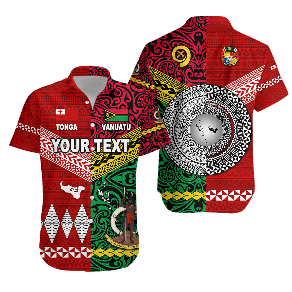 (Custom Personalised) Vanuatu And Tonga Hawaiian Shirt Polynesian Together - Bright Red LT8 Unisex Red - Polynesian Pride