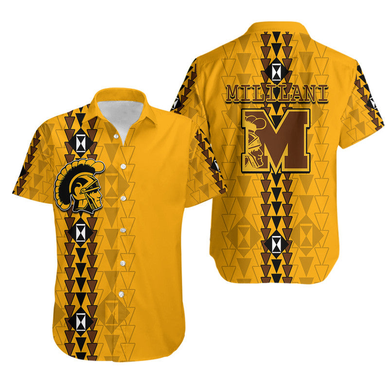 Hawaii - Mililani High Mix Kakau Hawaiian Shirt LT6 Yellow - Polynesian Pride