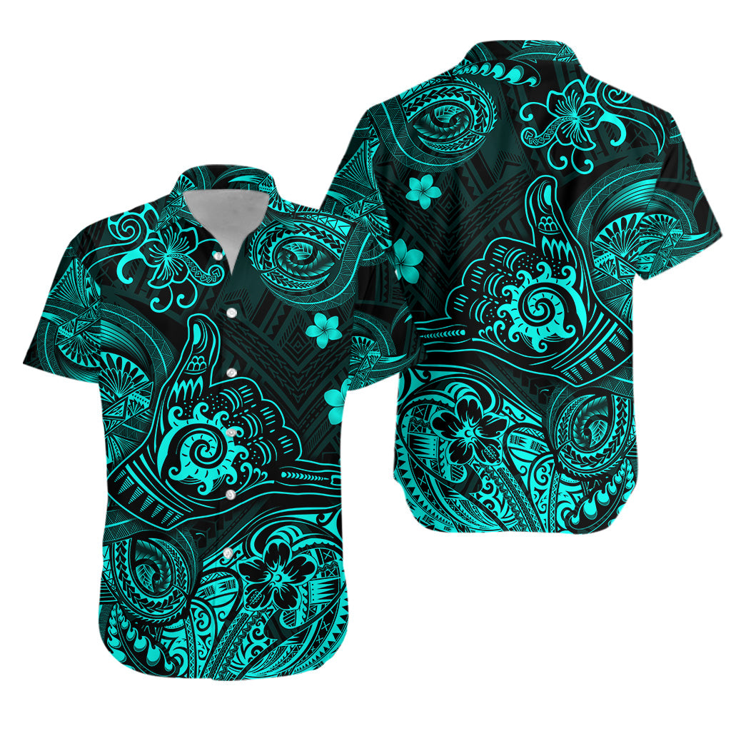 Hawaii Shaka Polynesian Hawaiian Shirt Unique Style - Turquoise LT8 - Polynesian Pride