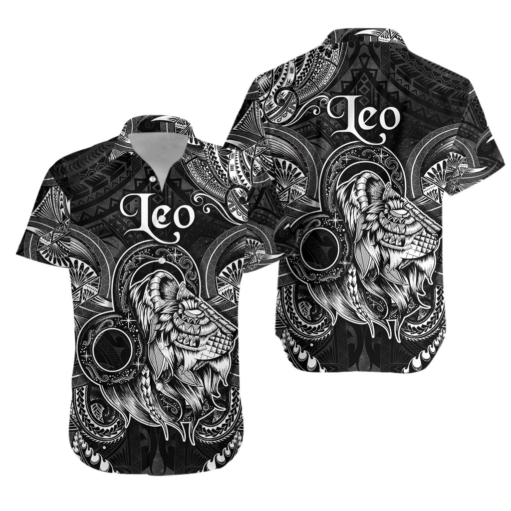 Leo Zodiac Polynesian Hawaiian Shirt Unique Style - Black LT8 - Polynesian Pride