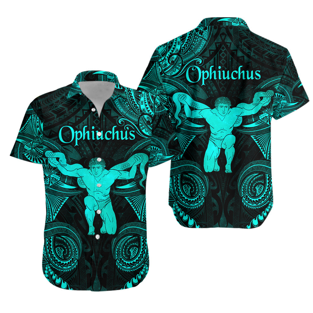 Ophiuchus Zodiac Polynesian Hawaiian Shirt Unique Style - Turquoise LT8 - Polynesian Pride