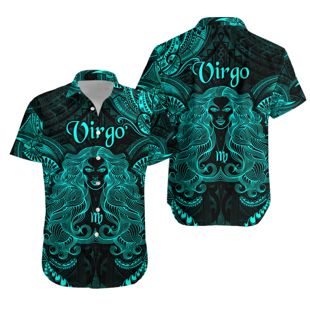 Virgo Zodiac Polynesian Hawaiian Shirt Unique Style - Turquoise LT8 - Polynesian Pride