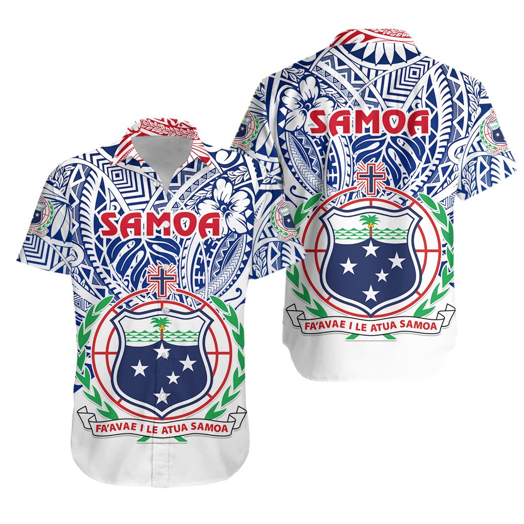 Manu Samoa Rugby Hawaiian Shirt Simple Style - White Unisex White - Polynesian Pride