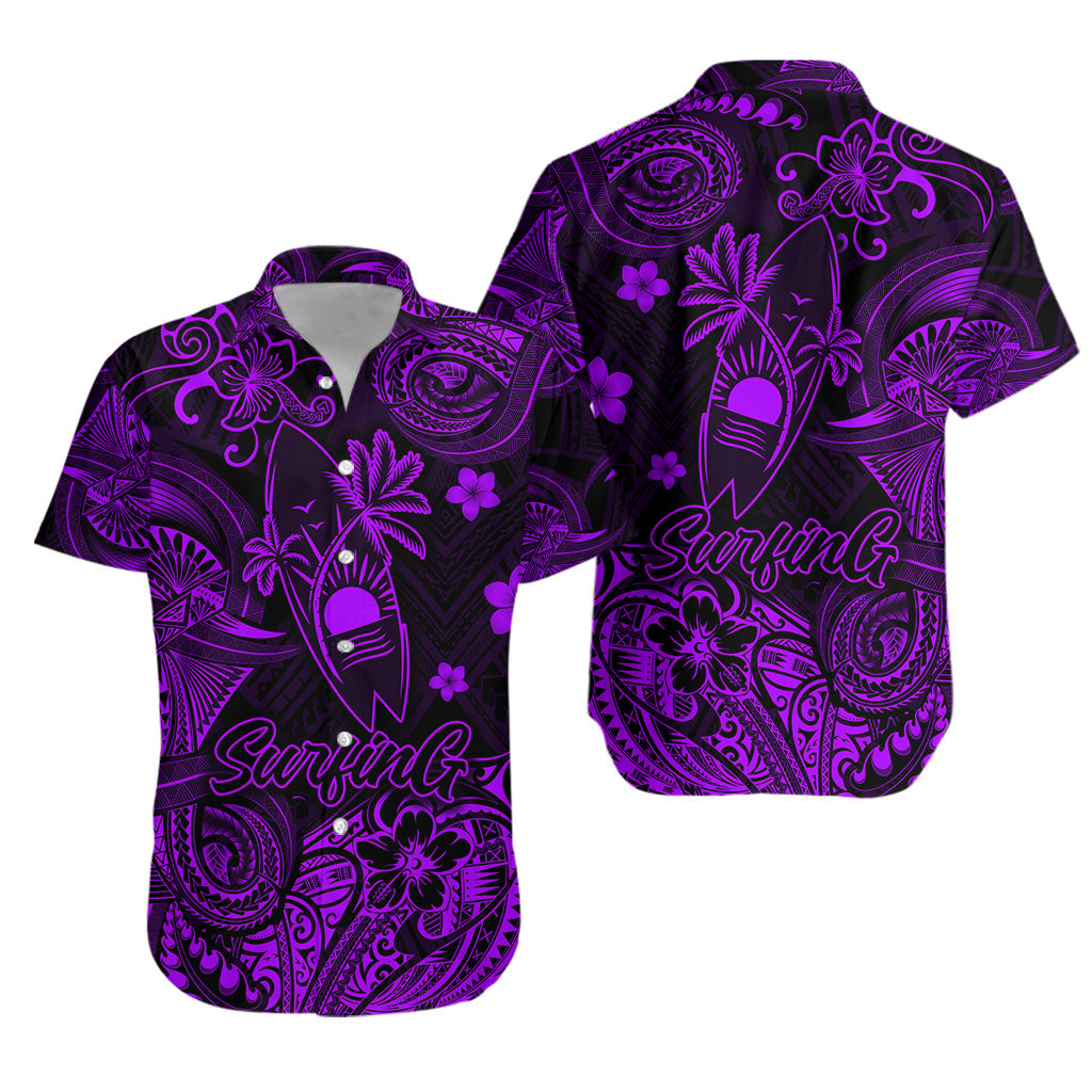 Hawaii Surfing Polynesian Hawaiian Shirt Unique Style - Purple LT8 - Polynesian Pride