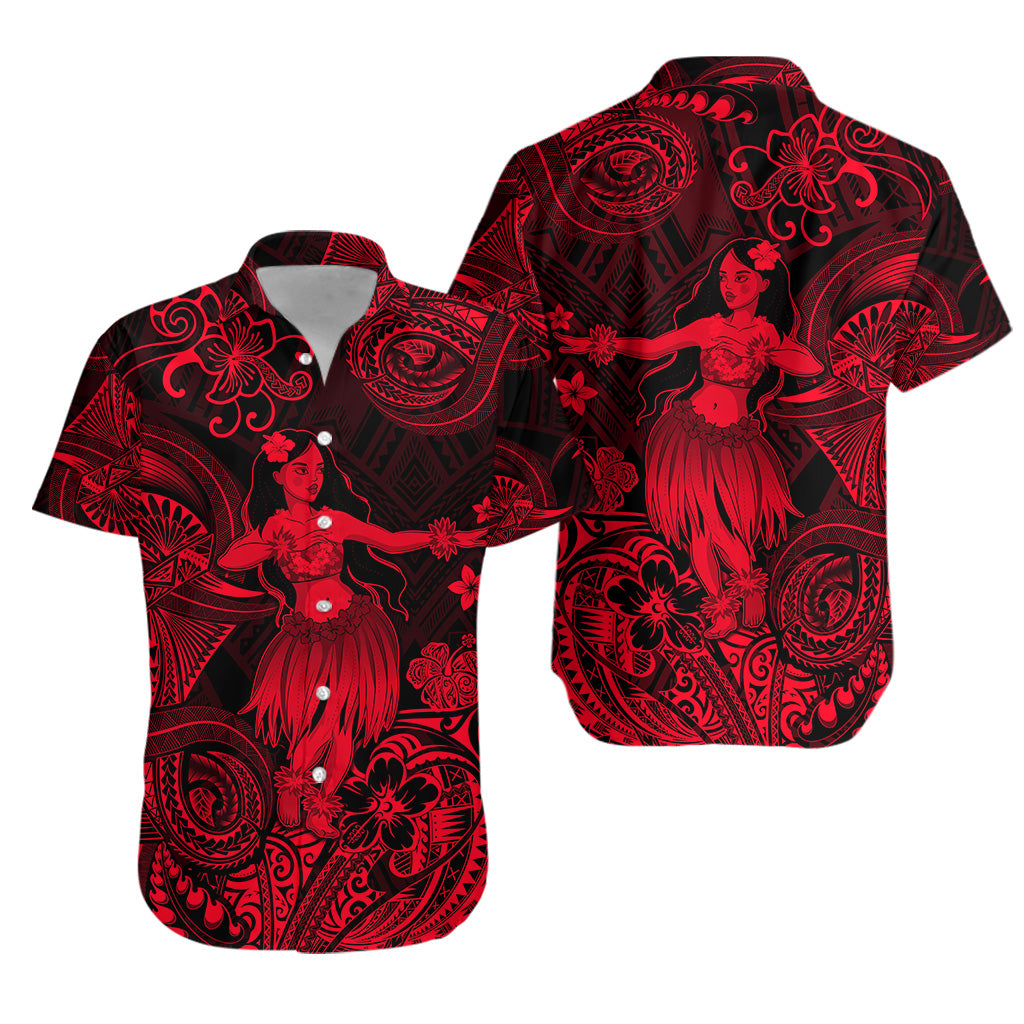 Hawaii Hula Girl Polynesian Hawaiian Shirt Unique Style - Red LT8 - Polynesian Pride