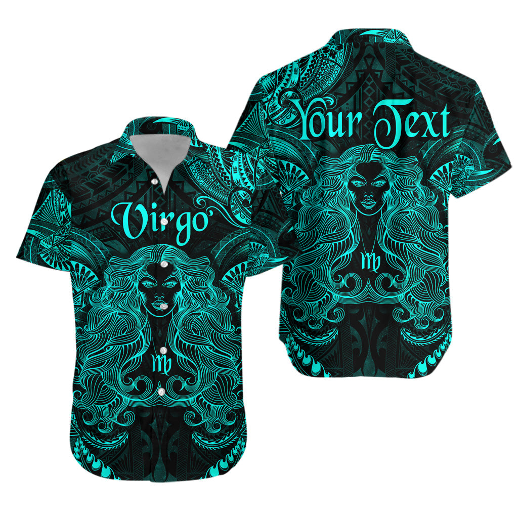 (Custom Personalised) Virgo Zodiac Polynesian Hawaiian Shirt Unique Style - Turquoise LT8 - Polynesian Pride