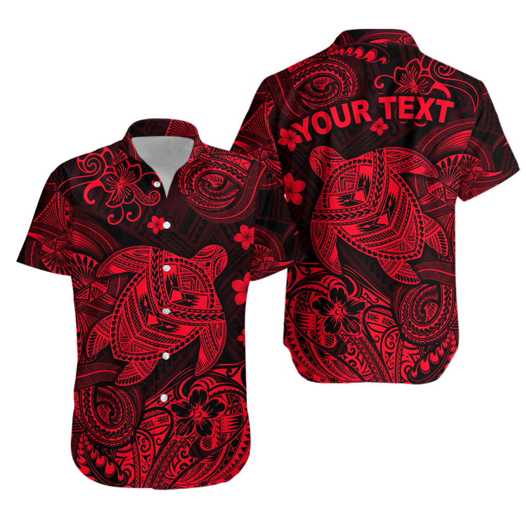 (Custom Personalised) Hawaii Turtle Polynesian Hawaiian Shirt Plumeria Flower Unique Style - Red LT8 - Polynesian Pride