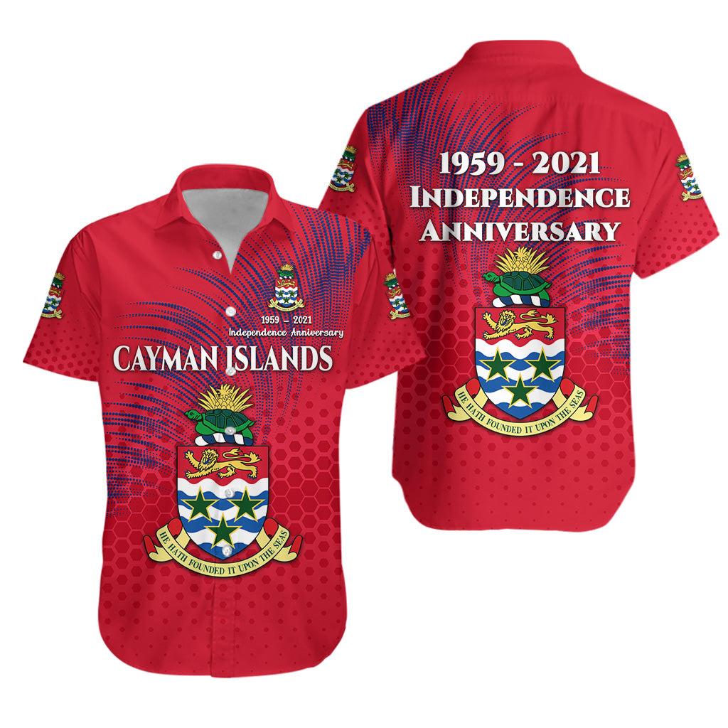 Cayman Islands Hawaiian Shirt Coat Of Arms Independence Anniversary Simple Style - Red LT8 Unisex Red - Polynesian Pride