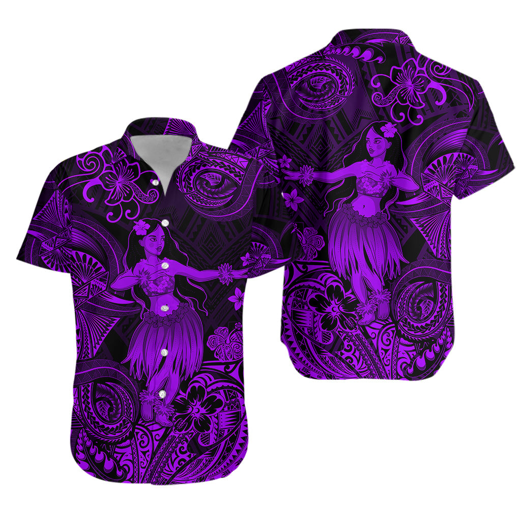 Hawaii Hula Girl Polynesian Hawaiian Shirt Unique Style - Purple LT8 - Polynesian Pride