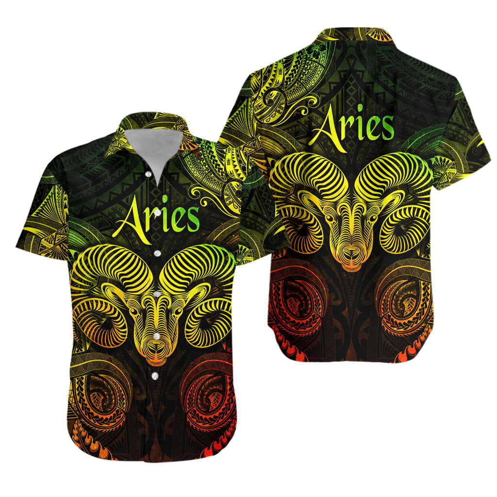 Aries Zodiac Polynesian Hawaiian Shirt Unique Style - Reggae LT8 - Polynesian Pride