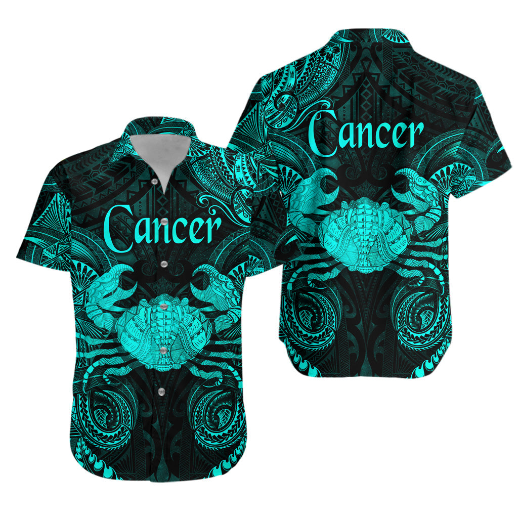 Cancer Zodiac Polynesian Hawaiian Shirt Unique Style - Turquoise LT8 - Polynesian Pride